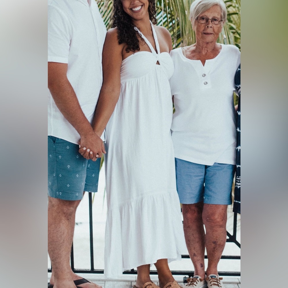 Aerie High Low Halter Maxi Sundress in White